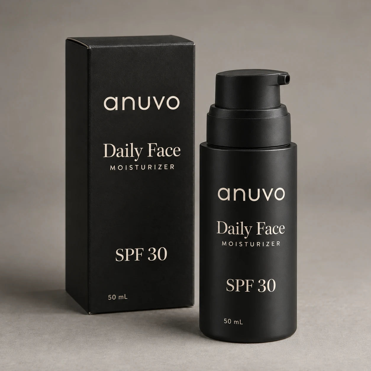 Close view of Anuvo Daily Face packaging